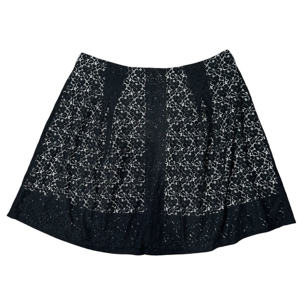 Talbots Woman Plus 24W White & Black Lace Skirt